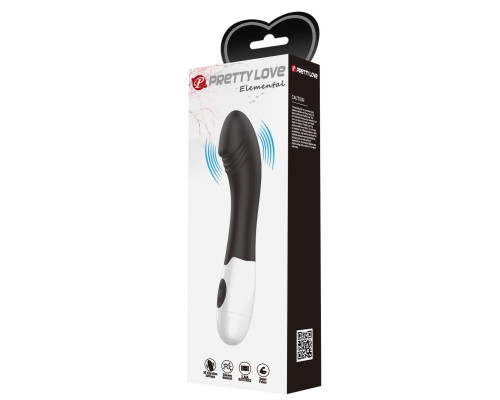 Черный вибратор для G-точки Elemental - 19 см.
