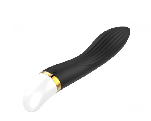 Черный волнообразный вибратор - 20 см.