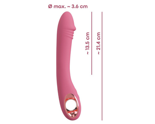 Розовый тонкий вибратор для точки G Slim G-Spot Rose - 21,4 см.
