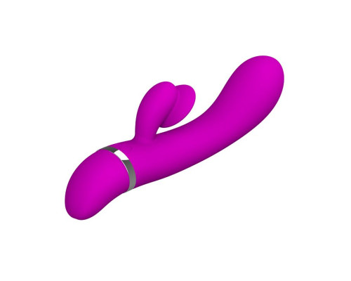 Вибратор Pretty Love Bert с клиторальным отростком - 18,8 см.