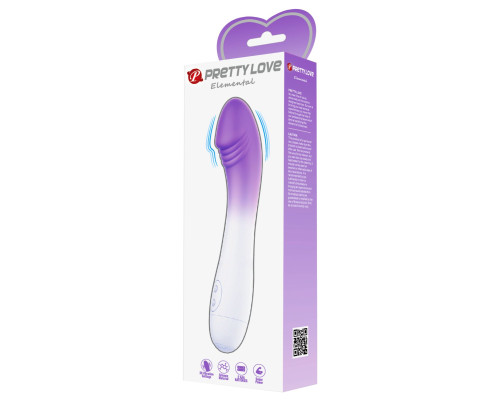 Фиолетово-белый вибростимулятор Elemental - 19 см.