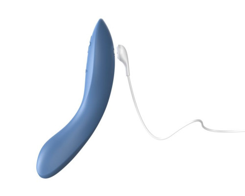 Голубой изогнутый вибромассажер We-Vibe Rave 2 - 21,7 см.