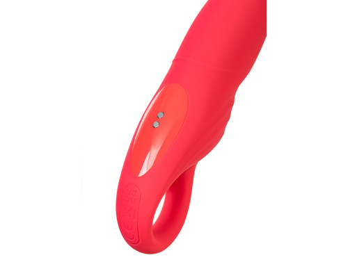 Розовый вибратор для точки G с двигающейся головкой Carnation - 19 см.