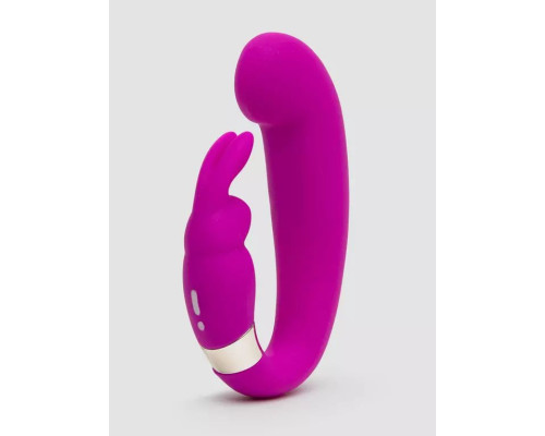 Лиловый вибратор Mini G-Spot Curve Vibe с клиторальным зайчиком