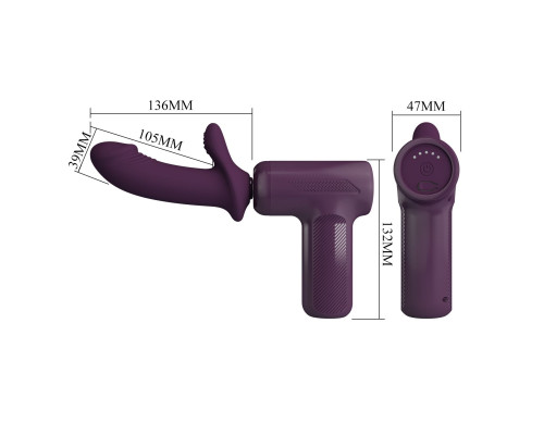 Сливовый вибромассажёр с поступательными движениями DJ Scholar