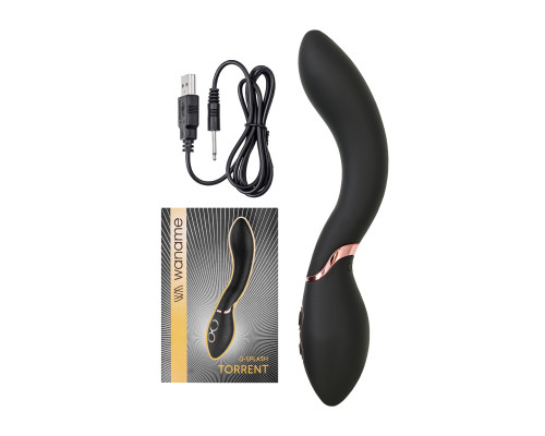 Черный силиконовый вибратор Torrent - 20,5 см.