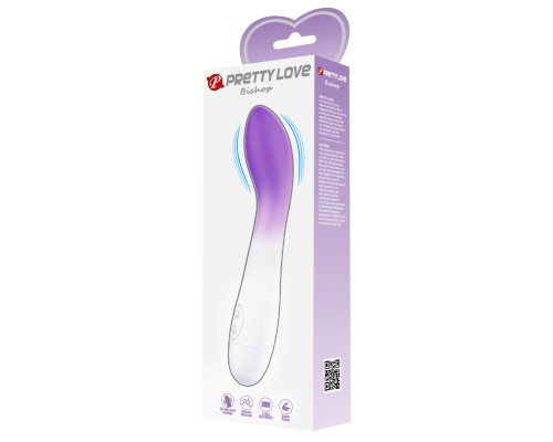 Фиолетово-белый вибратор Bishop для G-точки - 18,2 см.