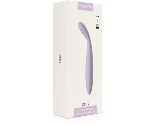 Сиреневый вибростимулятор Cici 2 с функцией нагрева - 17,8 см.