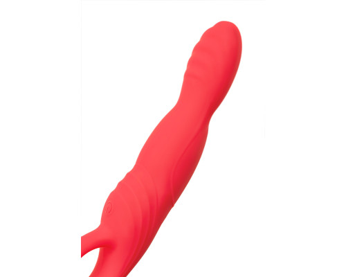 Розовый вибратор для точки G с двигающейся головкой Carnation - 19 см.