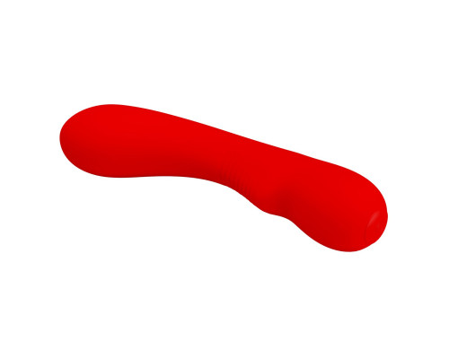 Красный изогнутый вибратор Matt - 19 см.