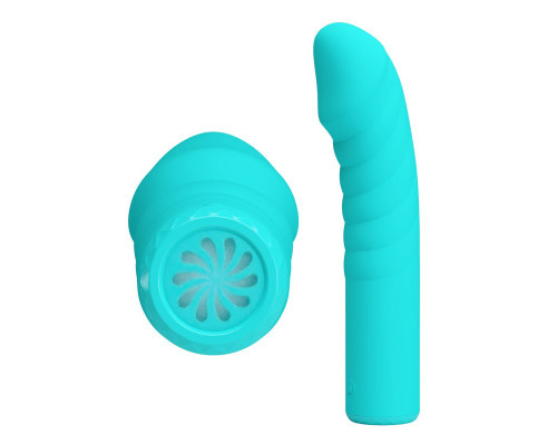 Аквамариновый вибромассажёр Rylan - 16 см.