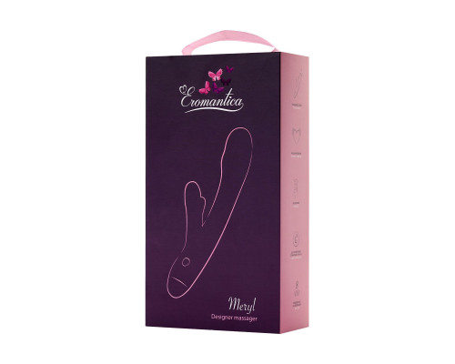 Розовый вибромассажер MERYL со стимулятором клитора - 22,5 см.