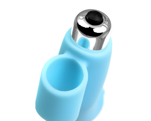 Голубая вибронасадка на палец JOS DANKO для точки G - 9,5 см.