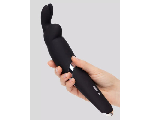 Черный вибратор Rabbit Rechargeable Wand Vibrator - 26,7 см.