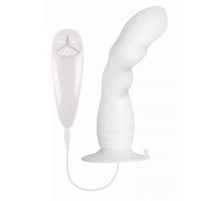 Белый вибратор для G-точки BUNNY ICY - 18 см.