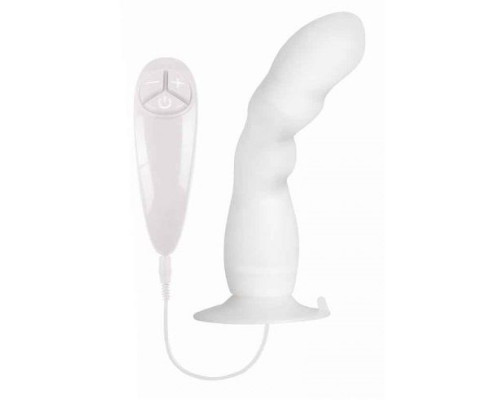 Белый вибратор для G-точки BUNNY ICY - 18 см.