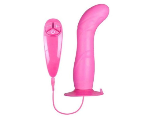 Розовый вибратор для G-точки BUNNY ICY - 18 см.