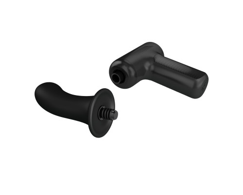 Черный вибромассажёр с поступательными движениями DJ Doctor