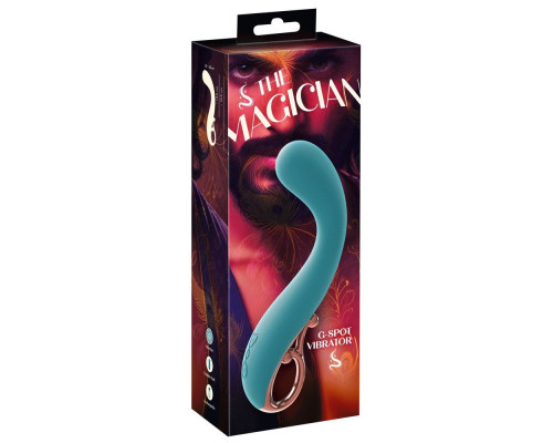 Бирюзовый вибратор для точки G The Magician G-Spot Vibrator - 19 см.