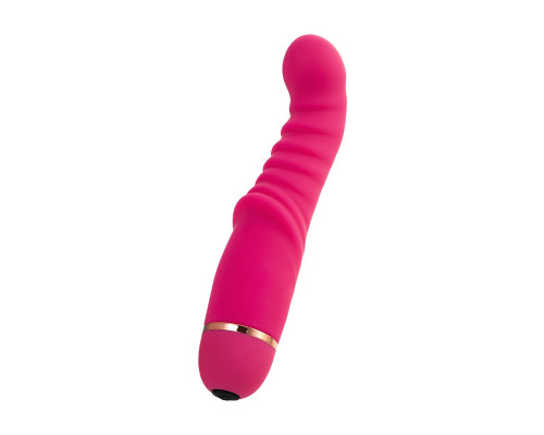 Розовый ребристый вибратор Capy - 17,4 см.