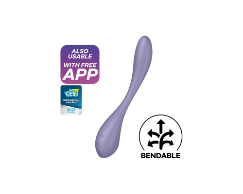 Сиреневый гибкий вибратор Satisfyer G-Spot Flex 5+ - 19,6 см.