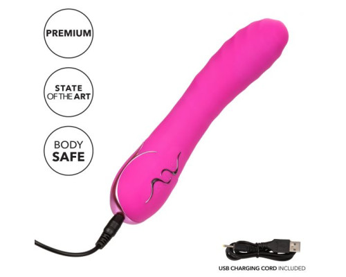 Розовый вибромассажер Insatiable G Inflatable G-Wand с функцией расширения - 21,5 см.