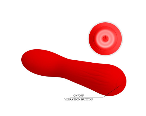 Красный гнущийся вибратор Faun - 15 см.