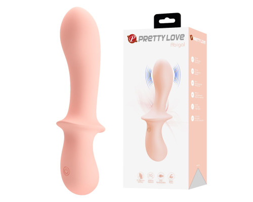Персиковый вибростимулятор Abigal - 16 см.