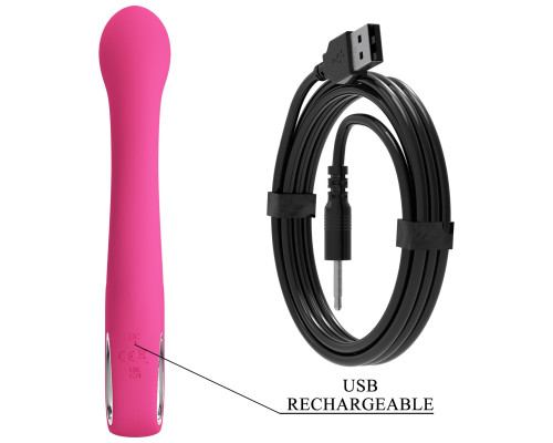 Розовый вибратор-кролик Fritz с изогнутым стволом - 19,8 см.