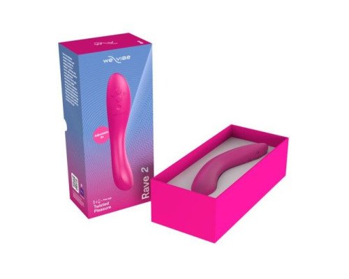 Розовый изогнутый вибромассажер We-Vibe Rave 2 - 21,7 см.