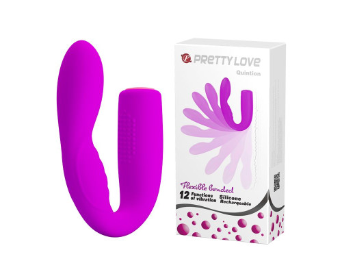 Лиловый гнущийся вибромассажер Quintion - 14 см.