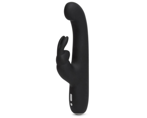 Чёрный вибратор Slimline G-Spot Rechargeable Rabbit Vibrator - 24,1 см.