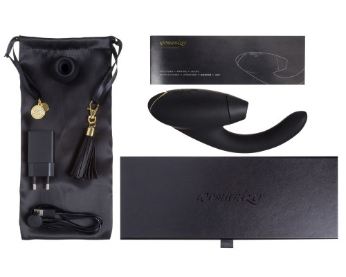 Чёрный стимулятор 2-в-1 для женщин Womanizer InsideOut