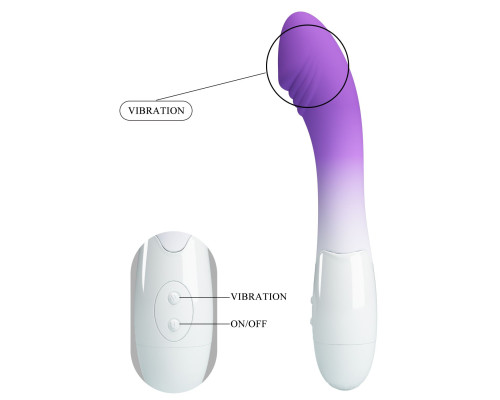 Фиолетово-белый вибростимулятор Elemental - 19 см.