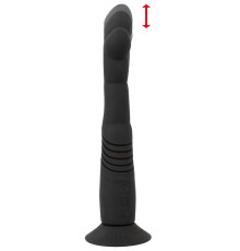 Черный вибратор с поступательными движениями G and P-Spot Thrusting Vibrator - 23 см.