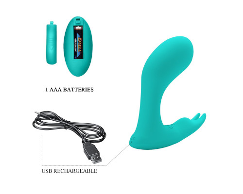 Бирюзовый стимулятор G-точки Idabelle - 10,1 см.