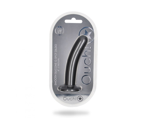 Серый фаллоимитатор Smooth G-Spot - 15 см.