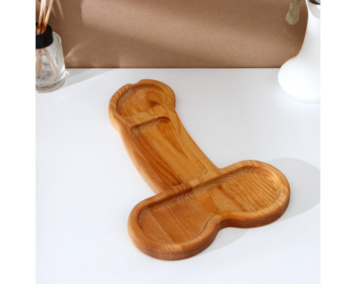 Деревянное блюдо для подачи в форме члена (32,5 х 20 х 1,7 см)