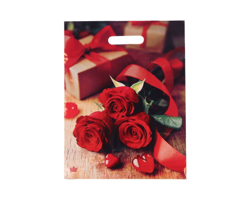Пакет с принтом в виде роз (31х40 см)