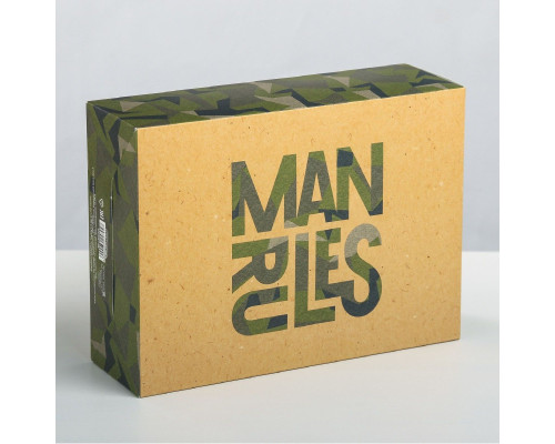 Складная коробка Man rules - 16 х 23 см.