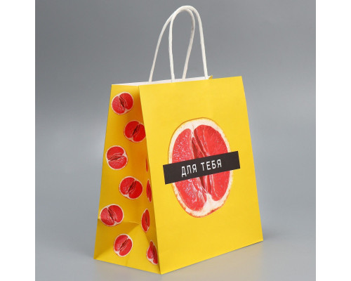 Подарочный крафтовый пакет «Сладость» - 22×22×11см.