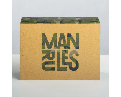Складная коробка Man rules - 16 х 23 см.