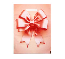 Пакет с принтом в виде банта с вырубной ручкой (30х40 см)