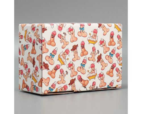 Сборная подарочная коробка «Веселые джентельмены» -  22 х 15 х 10 см.