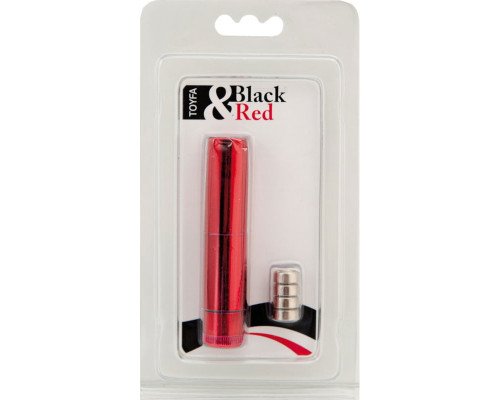 Красный вибратор в виде помады - 9 см.