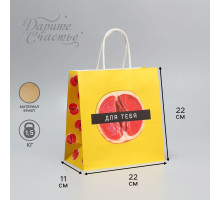 Подарочный крафтовый пакет «Сладость» - 22×22×11см.