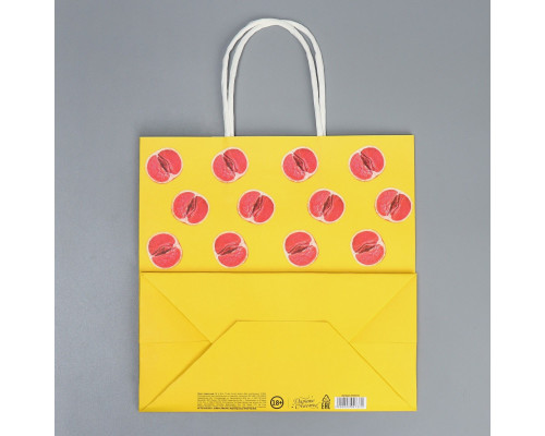 Подарочный крафтовый пакет «Сладость» - 22×22×11см.