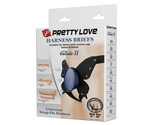 Синие трусики харнесс с платформой Caludio II