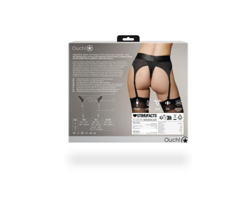 Черные трусики-пояс для страпона с вибропулей - размер XS-S