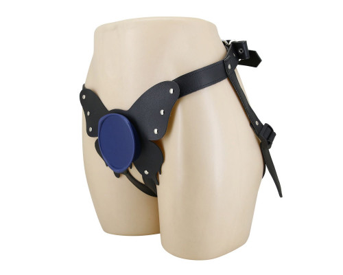 Синие трусики харнесс с платформой Caludio II